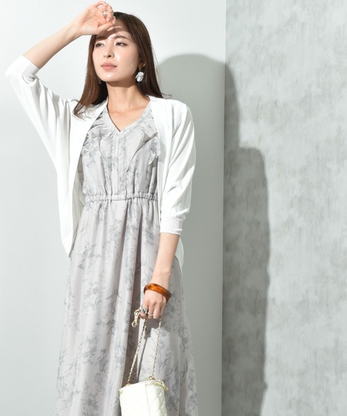 INTERPLANET（インタープラネット）の「【接触冷感・ＵＶ】ドルマンカーディガン（カーディガン/ボレロ・レディース・ブルー/グレー/オフホワイト/ブラック/イエロー・FREE）」の2枚目の写真