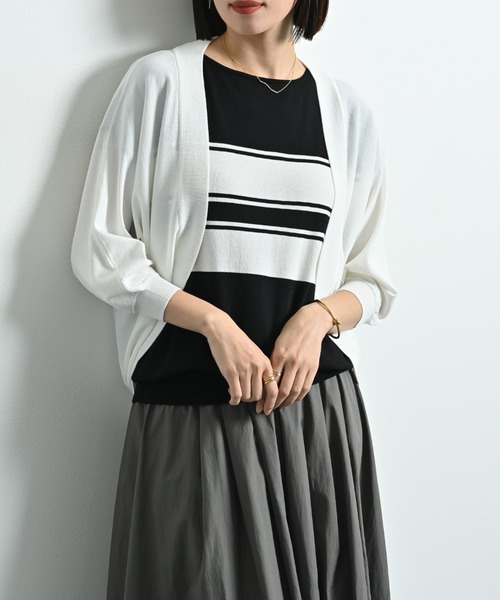 INTERPLANET（インタープラネット）の「【接触冷感・ＵＶ】ドルマンカーディガン（カーディガン/ボレロ・レディース・ブルー/グレー/オフホワイト/ブラック/イエロー・FREE）」の10枚目の写真