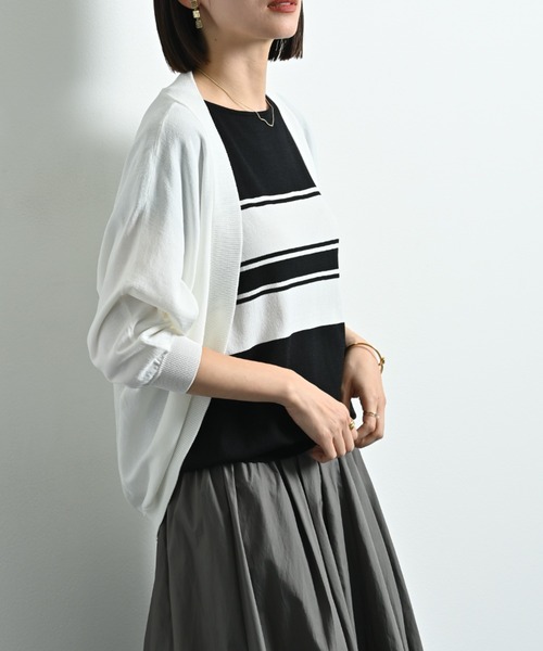 INTERPLANET（インタープラネット）の「【接触冷感・ＵＶ】ドルマンカーディガン（カーディガン/ボレロ・レディース・ブルー/グレー/オフホワイト/ブラック/イエロー・FREE）」の11枚目の写真