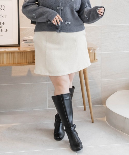 CLETTE（クレット）の「ツイードミニスカート（スカート・レディース・アイボリー/ブラック/アイボリー系/ブラック系・LL/3L/4L）」の17枚目の写真