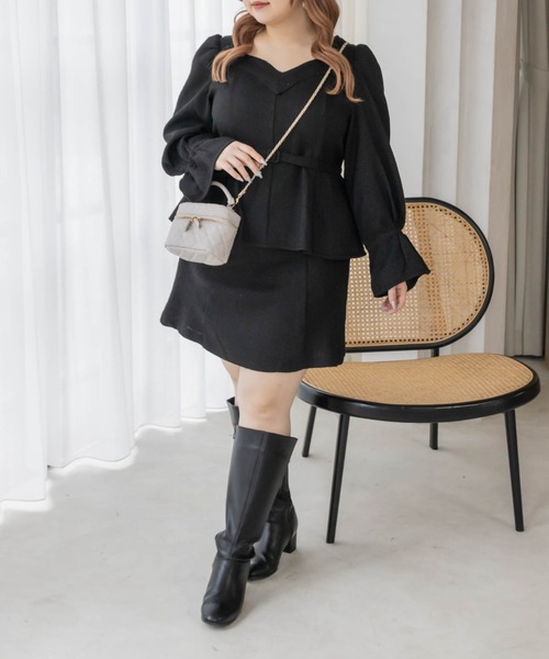 CLETTE（クレット）の「ツイードミニスカート（スカート・レディース・アイボリー/ブラック/アイボリー系/ブラック系・LL/3L/4L）」の8枚目の写真