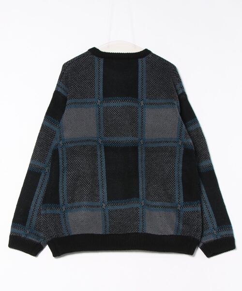 le cercle ADAM ET ROPE'(ルセルクルアダムエロペ)の「【mens】チェックパターンニットプルーバー(ニット/セーター・メンズ・チャコールグレー/ネイビー・L/M)」の3枚目の写真