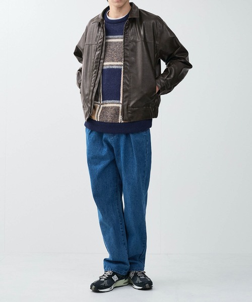 le cercle ADAM ET ROPE'(ルセルクルアダムエロペ)の「【mens】チェックパターンニットプルーバー(ニット/セーター・メンズ・チャコールグレー/ネイビー・L/M)」の9枚目の写真