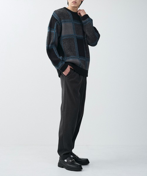 le cercle ADAM ET ROPE'(ルセルクルアダムエロペ)の「【mens】チェックパターンニットプルーバー(ニット/セーター・メンズ・チャコールグレー/ネイビー・L/M)」の10枚目の写真