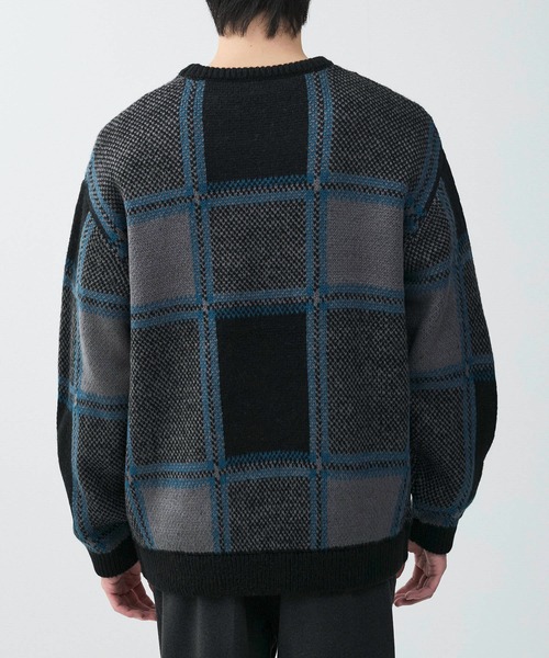 le cercle ADAM ET ROPE'(ルセルクルアダムエロペ)の「【mens】チェックパターンニットプルーバー(ニット/セーター・メンズ・チャコールグレー/ネイビー・L/M)」の14枚目の写真
