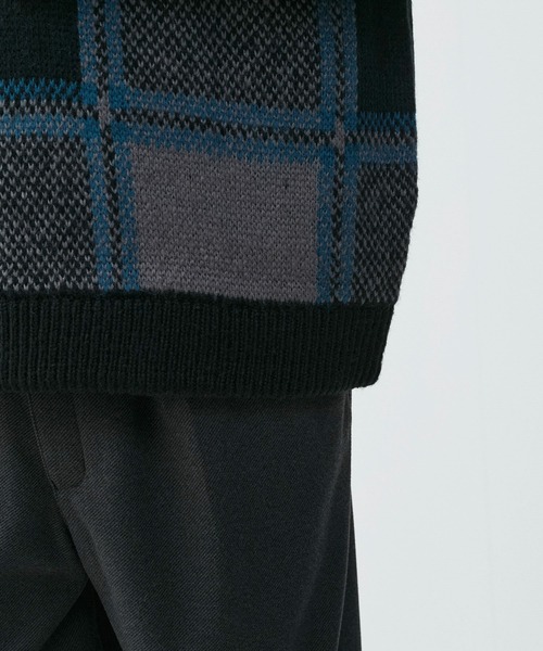 le cercle ADAM ET ROPE'(ルセルクルアダムエロペ)の「【mens】チェックパターンニットプルーバー(ニット/セーター・メンズ・チャコールグレー/ネイビー・L/M)」の18枚目の写真