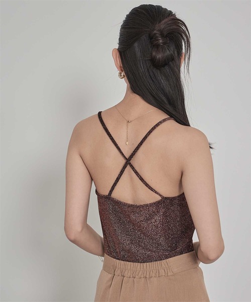miette(ミエット)の「カップ付きラメバッククロスキャミソール(キャミソール・レディース・ブラウン/シルバー/ブラック・FREE)」の13枚目の写真
