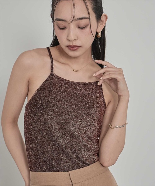 miette(ミエット)の「カップ付きラメバッククロスキャミソール(キャミソール・レディース・ブラウン/シルバー/ブラック・FREE)」の14枚目の写真