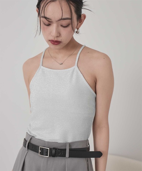 miette(ミエット)の「カップ付きラメバッククロスキャミソール(キャミソール・レディース・ブラウン/シルバー/ブラック・FREE)」の20枚目の写真