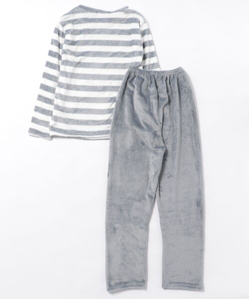 おしゃれスタ(オシャレスタ)の「もこもこシンプルボーダールームウェア 上下セット(ルームウェア/パジャマ・レディース・ブラック/グレー・M/L/XL/XXL)」の14枚目の写真