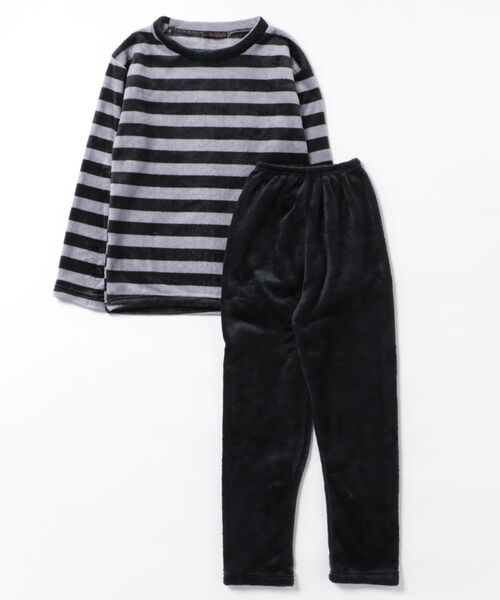 おしゃれスタ(オシャレスタ)の「もこもこシンプルボーダールームウェア 上下セット(ルームウェア/パジャマ・レディース・ブラック/グレー・M/L/XL/XXL)」の15枚目の写真