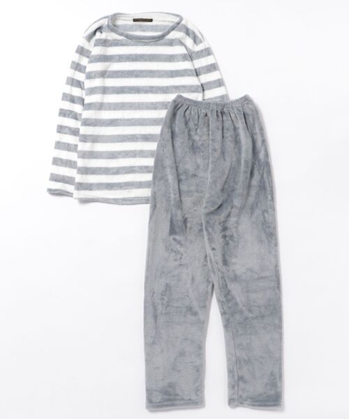 おしゃれスタ(オシャレスタ)の「もこもこシンプルボーダールームウェア 上下セット(ルームウェア/パジャマ・レディース・ブラック/グレー・M/L/XL/XXL)」の16枚目の写真