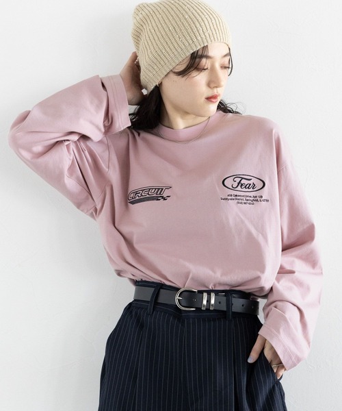 RAGEBLUE（レイジブルー）の「ワッペンモチーフ/刺繍ルーズロングTシャツ（Tシャツ/カットソー・レディース・ブラック/ホワイト/ピンク・FREE）」の20枚目の写真