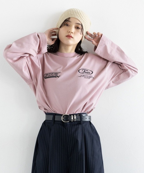 RAGEBLUE（レイジブルー）の「ワッペンモチーフ/刺繍ルーズロングTシャツ（Tシャツ/カットソー・レディース・ブラック/ホワイト/ピンク・FREE）」の22枚目の写真
