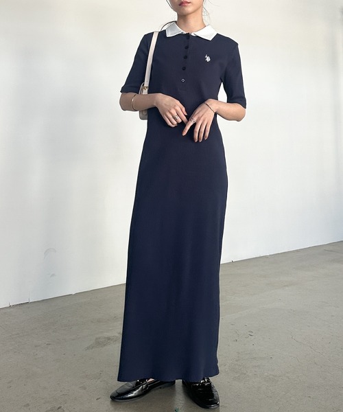 ワンピース Vintage polo dress セール】RANAN/solleim別注【U.S.POLO ASSN.】 ワンポイント刺繍