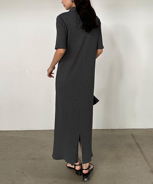 ワンピース Stripe Rib Polo Dress moss S WornOnTV: Sherri's mixed stripe ribbed dress on Sherri