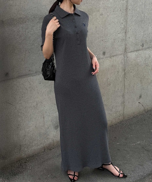 セール】＜U.S.POLOASSN.＞別注ワンポイント刺繍ポロ襟リブ