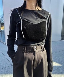 VELOUR BRA SET CUT TOP