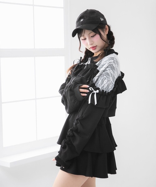 DearMyLoveRose(ディアマイラブローズ)の「ヨークレースフリルショートブルゾン【大きいサイズ有り】(その他アウター・レディース・グレー/ブラック/ブルーグレー/ブラック系その他/ベージュ/ベビーピンク・LL~3L/L~LL/M-L)」の18枚目の写真
