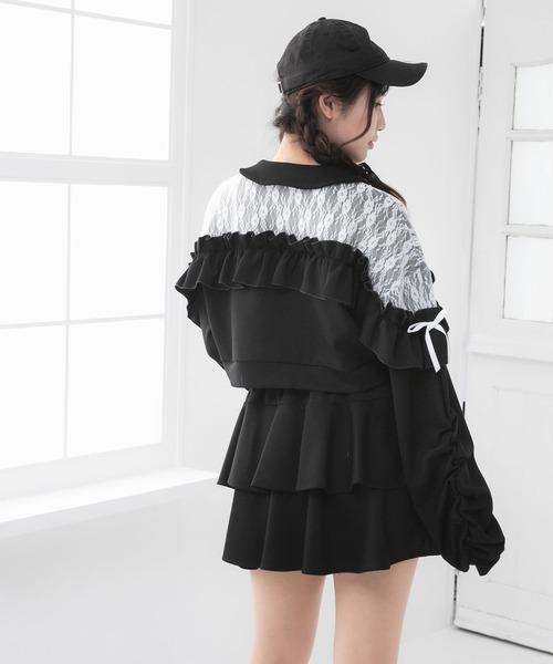 DearMyLoveRose(ディアマイラブローズ)の「ヨークレースフリルショートブルゾン【大きいサイズ有り】(その他アウター・レディース・グレー/ブラック/ブルーグレー/ブラック系その他/ベージュ/ベビーピンク・LL~3L/L~LL/M-L)」の19枚目の写真