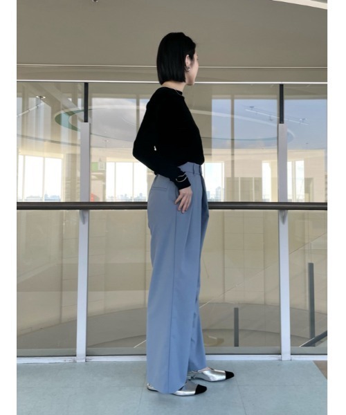 Mila Owen（ミラオーウェン）の「【WEB限定00サイズ】ラップタックワイドパンツ（その他パンツ・レディース・ブルー/アイボリー/その他・0/1/00）」の19枚目の写真