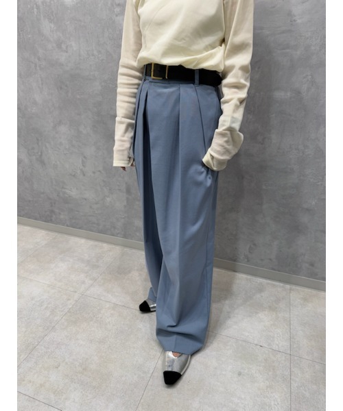 Mila Owen（ミラオーウェン）の「【WEB限定00サイズ】ラップタックワイドパンツ（その他パンツ・レディース・ブルー/アイボリー/その他・0/1/00）」の22枚目の写真