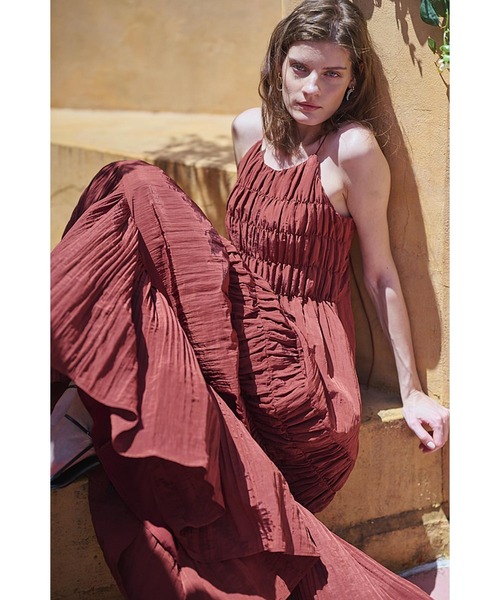 Haute Summer Dress シャーリングプリーツティアードドレス