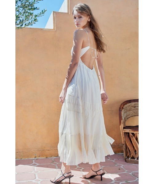 Haute Summer Dress シャーリングプリーツティアードドレス