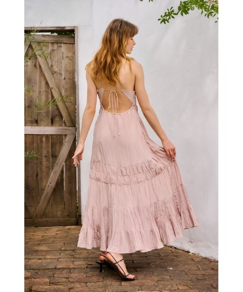 Haute Summer Dress シャーリングプリーツティアードドレス