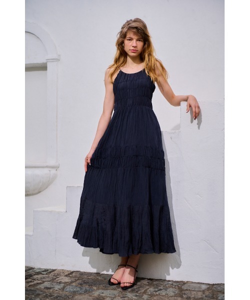 Haute Summer Dress シャーリングプリーツティアードドレス