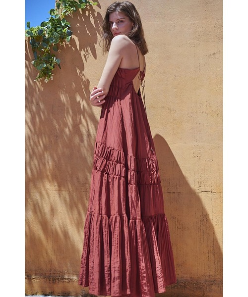 Haute Summer Dress シャーリングプリーツティアードドレス