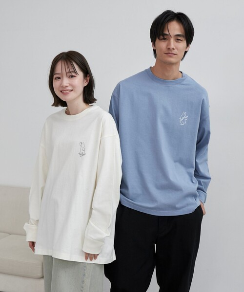 coen(コーエン)の「RYO KANEYASU × コーエン アニマルプリントロングスリーブTシャツ(Tシャツ/カットソー・メンズ・ダークグレー/イエロー/オフホワイト/ライトブルー・S/M/L/XL)」の5枚目の写真