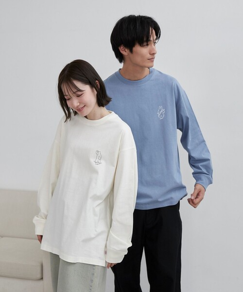 coen(コーエン)の「RYO KANEYASU × コーエン アニマルプリントロングスリーブTシャツ(Tシャツ/カットソー・メンズ・ダークグレー/イエロー/オフホワイト/ライトブルー・S/M/L/XL)」の6枚目の写真