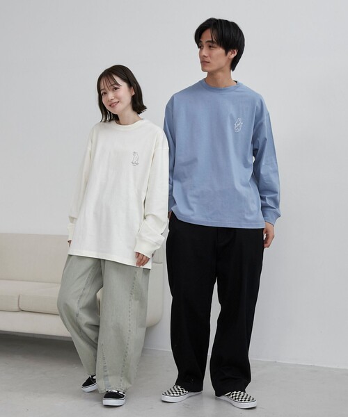 coen(コーエン)の「RYO KANEYASU × コーエン アニマルプリントロングスリーブTシャツ(Tシャツ/カットソー・メンズ・ダークグレー/イエロー/オフホワイト/ライトブルー・S/M/L/XL)」の8枚目の写真
