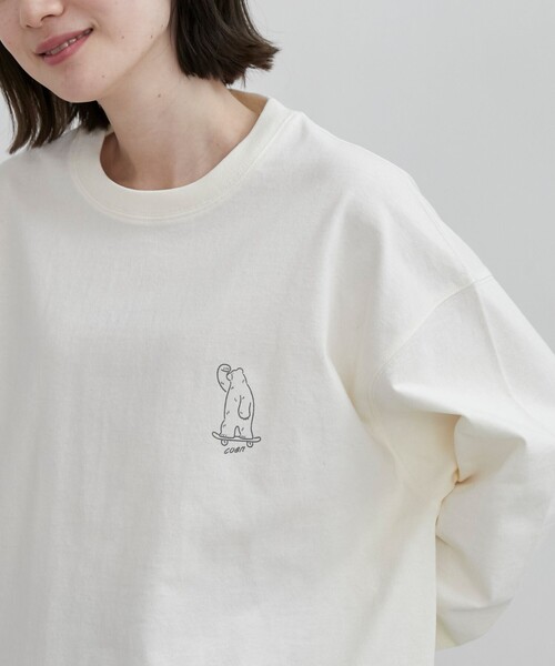 coen(コーエン)の「RYO KANEYASU × コーエン アニマルプリントロングスリーブTシャツ(Tシャツ/カットソー・メンズ・ダークグレー/イエロー/オフホワイト/ライトブルー・S/M/L/XL)」の9枚目の写真