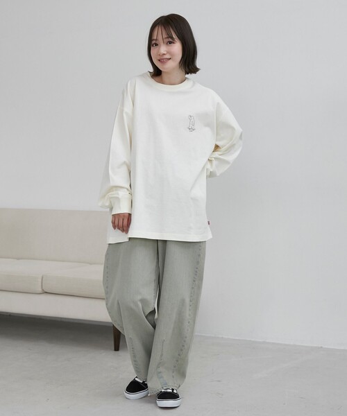 coen(コーエン)の「RYO KANEYASU × コーエン アニマルプリントロングスリーブTシャツ(Tシャツ/カットソー・メンズ・ダークグレー/イエロー/オフホワイト/ライトブルー・S/M/L/XL)」の13枚目の写真