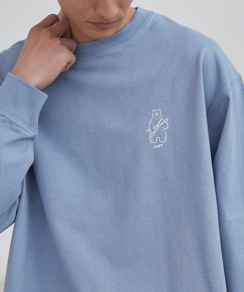coen(コーエン)の「RYO KANEYASU × コーエン アニマルプリントロングスリーブTシャツ(Tシャツ/カットソー・メンズ・ダークグレー/イエロー/オフホワイト/ライトブルー・S/M/L/XL)」の16枚目の写真
