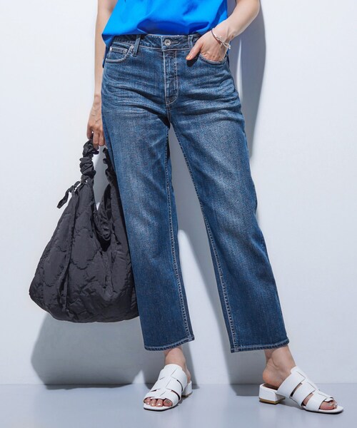 INDIVI（インディヴィ）の「【春の新色登場！褒められデニム】スリムストレート デニムパンツ（デニムパンツ・レディース・ホワイト/クリアブルー/ブラック/ネイビー/チャコールグレー/ライトグレー・38/36/05/15 /13/40/34/03/12/19/42）」の5枚目の写真