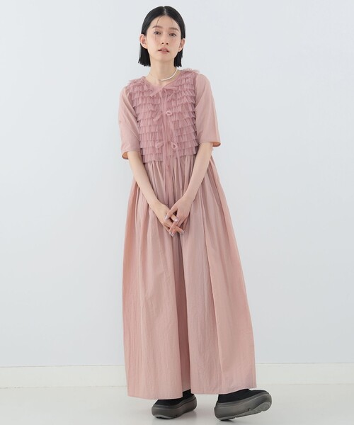 CAROLINA GLASER(カロリナ グレイサー)の「【COLLABORATION】Aya / フリルベスト付 ワンピース(ワンピース・レディース・インディゴブルー/ピンク・SMALL/MEDIUM)」の13枚目の写真