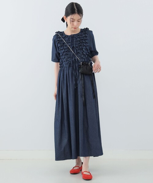 CAROLINA GLASER(カロリナ グレイサー)の「【COLLABORATION】Aya / フリルベスト付 ワンピース(ワンピース・レディース・インディゴブルー/ピンク・SMALL/MEDIUM)」の21枚目の写真