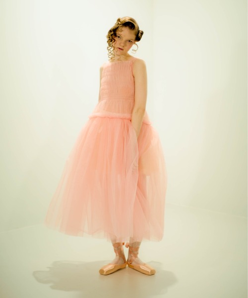 Carmelo（カーメロ）の「LULU TABLIER DRESS / バックベルト チュール 