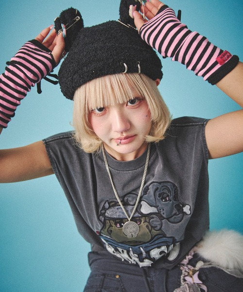 GALFY(ガルフィー)の「【GALFY/ガルフィー】袖を忘れしTシャツ(Tシャツ/カットソー・メンズ・スミクロ/ホワイト/ブラック・L/XL)」の3枚目の写真