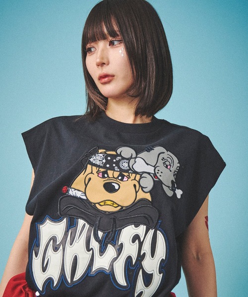 GALFY(ガルフィー)の「【GALFY/ガルフィー】袖を忘れしTシャツ(Tシャツ/カットソー・メンズ・スミクロ/ホワイト/ブラック・L/XL)」の16枚目の写真