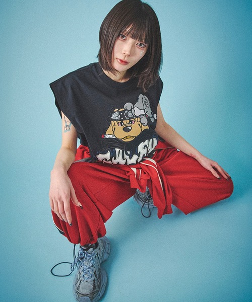 GALFY(ガルフィー)の「【GALFY/ガルフィー】袖を忘れしTシャツ(Tシャツ/カットソー・メンズ・スミクロ/ホワイト/ブラック・L/XL)」の17枚目の写真