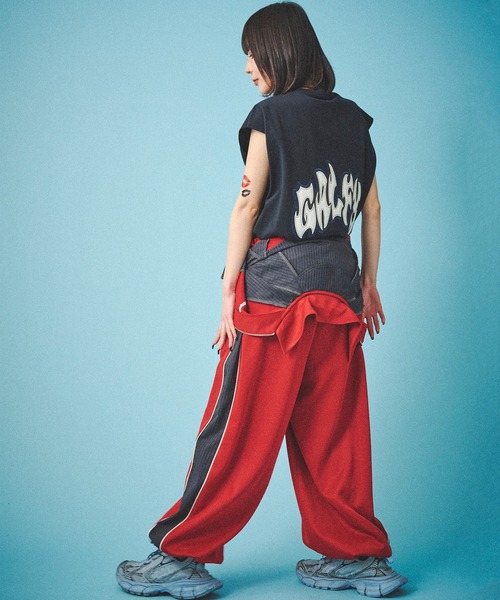 GALFY(ガルフィー)の「【GALFY/ガルフィー】袖を忘れしTシャツ(Tシャツ/カットソー・メンズ・スミクロ/ホワイト/ブラック・L/XL)」の21枚目の写真