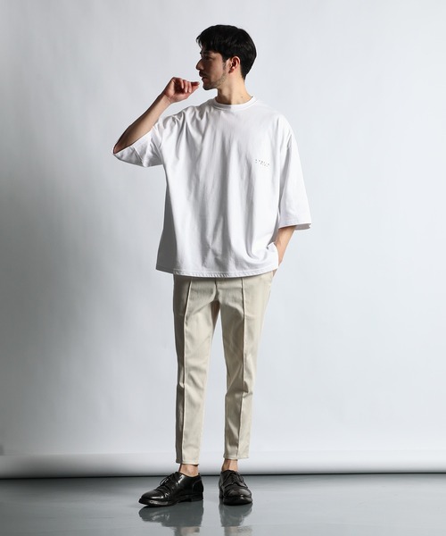 LANVIN en Bleu（ランバンオンブルー）の「2層構造 COOLMAX(クールマックス) ルーズフィット シンプルTシャツ（Tシャツ/カットソー・メンズ・ホワイト/ブラック/グレイッシュベージュ・50/48/46/52）」の5枚目の写真