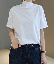首のUV対策に!ハイネック半袖Tシャツ