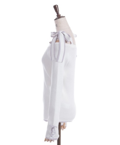 axes femme（アクシーズファム）の「ショルダーリボンニット（ニット/セーター・レディース・ホワイト/ブラック/ミント・FREE）」の14枚目の写真