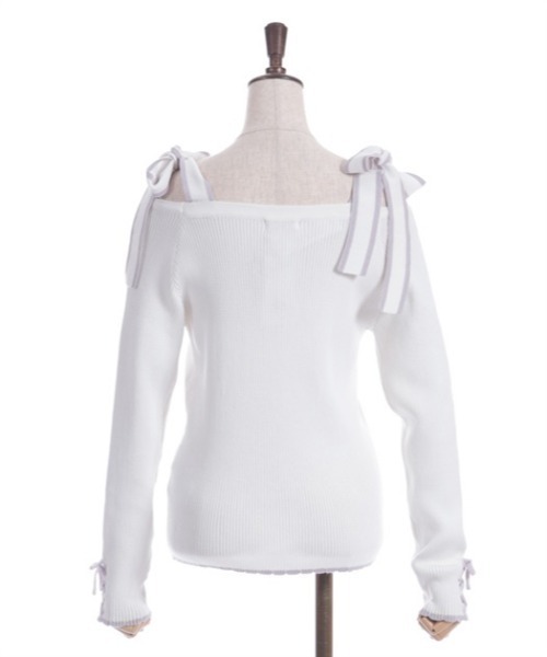 axes femme（アクシーズファム）の「ショルダーリボンニット（ニット/セーター・レディース・ホワイト/ブラック/ミント・FREE）」の15枚目の写真