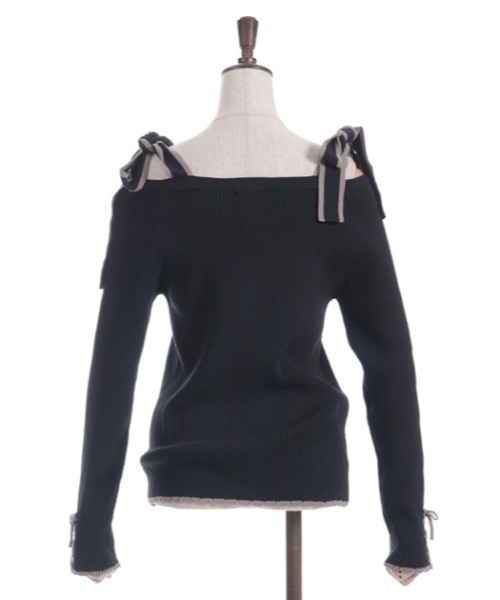 axes femme（アクシーズファム）の「ショルダーリボンニット（ニット/セーター・レディース・ホワイト/ブラック/ミント・FREE）」の21枚目の写真